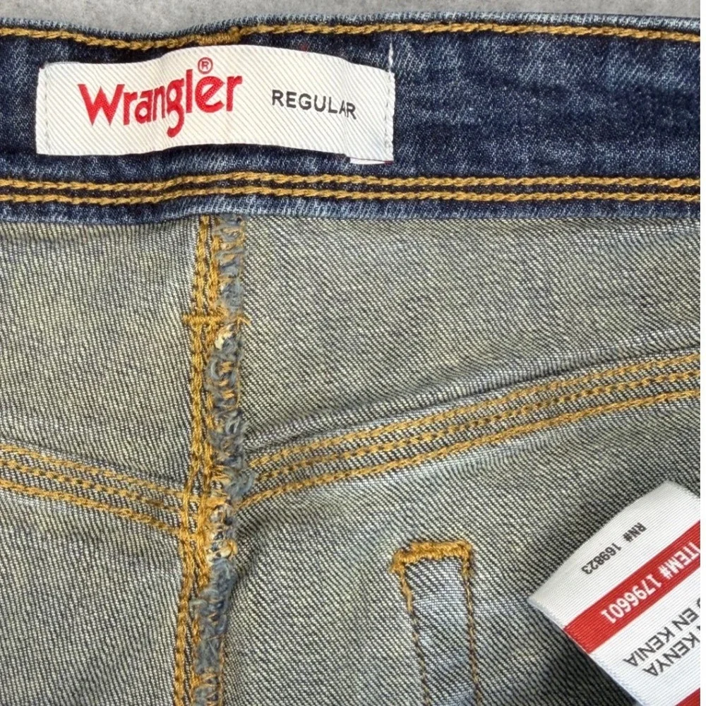 Wrangler Regular Fit Mens Jeans Dark Wash Blue Straight Leg 34x29 1796601